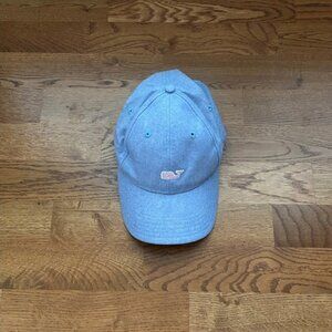 Vineyard Vines Hat Cap Baseball Adjustable Chambray Light Blue Whale Pastel Pink